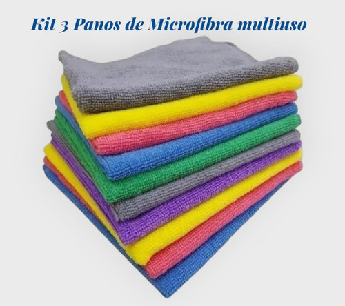 Kit 10 Flanela Microfibra Limpa Vidro Pia Multiuso 50x90 Cor Variadas