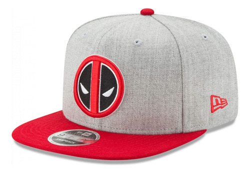 Gorra Snapback Gris Jaspeado De Deadpool De Cierre Ajustable