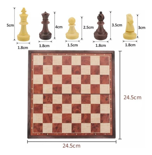 Juego De Ajedrez Magnético Plegable Y Portátil De Plastico