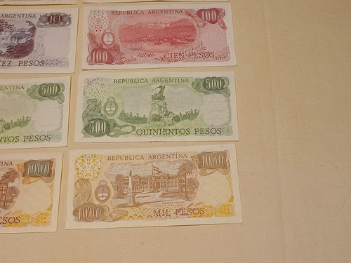 Billetes De Argentina Antiguos Peso Y Pesos Ley X 8 Sc Sc-