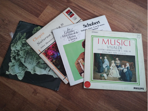 Paquete De 4 Discos Lp, Chopin, Mozart, Schubert, Vivaldi 