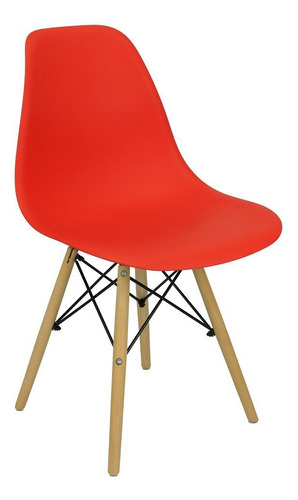 Cadeira Charles Eames Eiffel Wood Design - Vermelha