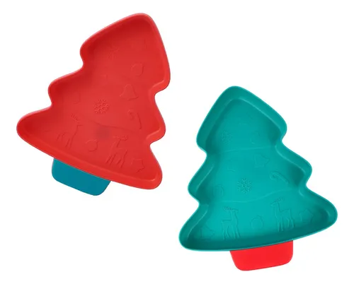 comprar Bandejas Platos Navideños Forma Arbol De Navidad X2