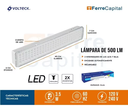 Lampara Emergencia Recargable 100 Leds Voltech 49606 Voltech LAE-100