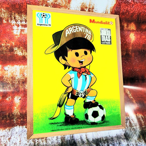 Cartel Chapa Gauchito Mundial 1978 Vintage Apto Exterior 