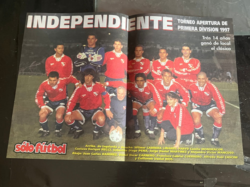 Poster Revista Sólo Fútbol Independiente 1997 1998 97 98