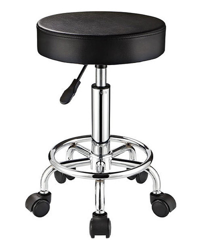 Piso Silla Taburete Bar Peluquería Barbería Spa Regulable Color Negro