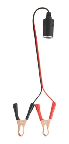 Adaptador Enchufe Hembra Encendedor Coche A Clips Cocodrilo - Cable 35 Cm, 12-24V, 10A, Para Alimentar Dispositivos