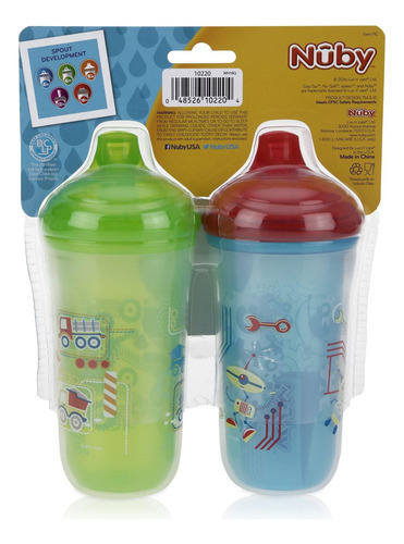 Nuby Boquilla Dura Aislada Sin Derrames, Taza De 9 Onzas, Lo