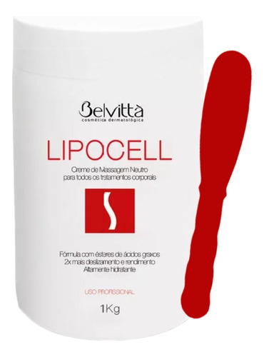 Creme Lipocell Neutro Belvittà 1kg Rendimento Deslizamento