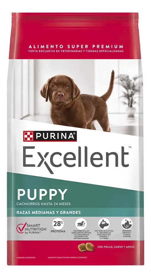 Alimento Seco Excellent para Perro Cachorro de Pollo y Arroz 20 kg