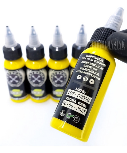 Imagen 3 de 7 de Tinta Tattoo Extreme Lemon Up X 1oz Tatuajes Tatuar