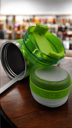 Termo Con Bocina Bluetooth Bebida Fría/caliente Vaso 900ml Verde Liso