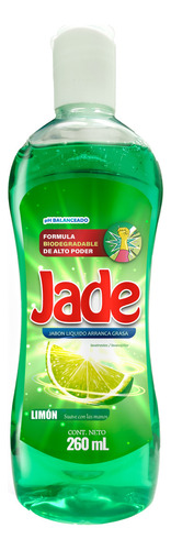 Jabon Lavatrastes Liquido Arrancagrasa 260 Ml Jade Limon