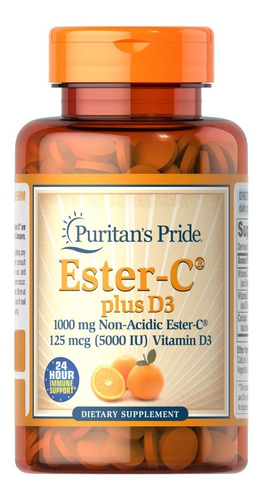 Puritan's Pride | Ester-c Plus D3 | 1000mg/125 Mcg | 60 Tabs