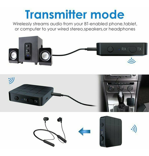 Transmisor Bluetooth Receptor Adaptador De Audio Inalámbrico