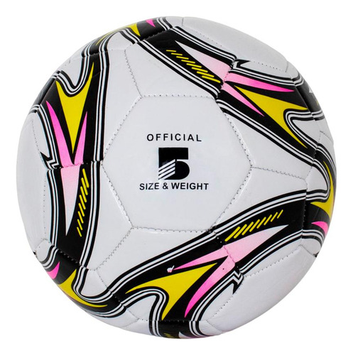 Pelota De Fútbol N5 Simil Cuero Cosido Muy Resistente | Ero Color Blanco/Multicolor