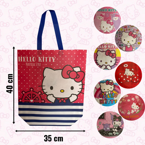 12 Bolsas Ecológicas De Hello Kitty | 8 Modelos Diferentes Rojo Hello Kitty