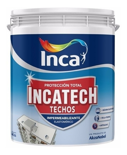 Membrana Liquida Impermeabilizante Inca Incatech 4k Blanco