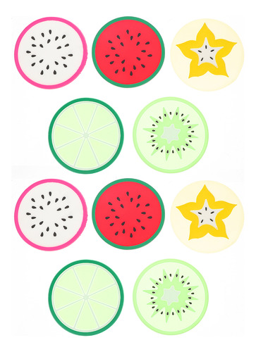30 Posavasos Coloridos Con Forma De Fruta, Antideslizantes,