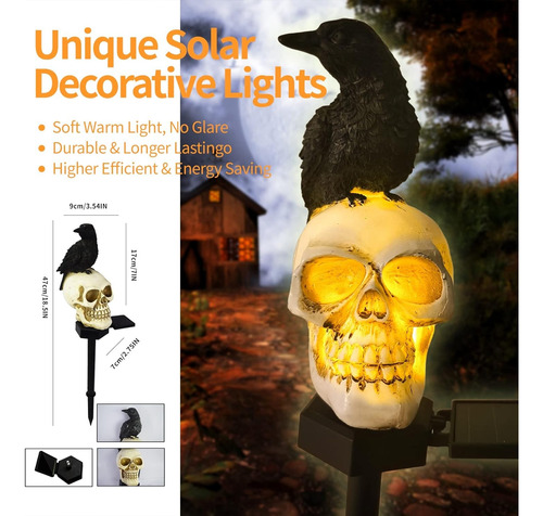 Lampara Solar Dia De Muertos Decoracion Calavera Para Hogar