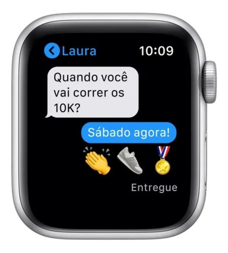 Imagem 5 de 9 de Apple Watch SE (GPS, 40mm) - Caixa de alumínio galactic silver - Pulseira esportiva Branco