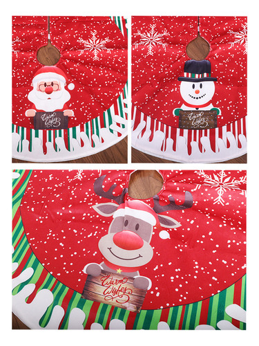 Y Falda De Árbol De Navidad De 80 Cm, Doble Capa Con Motivos