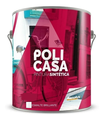 Esmalte Sintetico Brillante Policasa Platino 1/4 Lts