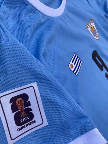 Conjunto Uruguay Eliminatorias Mundial 2026 Camiseta + Short Celeste Lisa 6 Federico Valverde 15 - Celeste