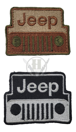 Parche Bordado Jeep Camioneta Coyote Blanco Y Negro Multicam