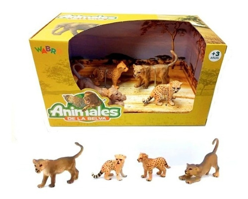 Figuras Animales De La Selva X4 Jungle World Wabro