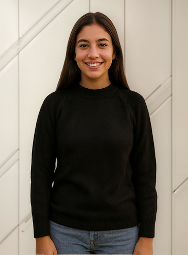 Sweater Pullover Lana De Alpaca Liso Peinado