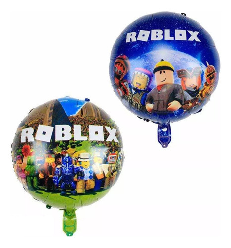 Pack 12 Globos Metálicos Roblox 45cm Con Varillas 