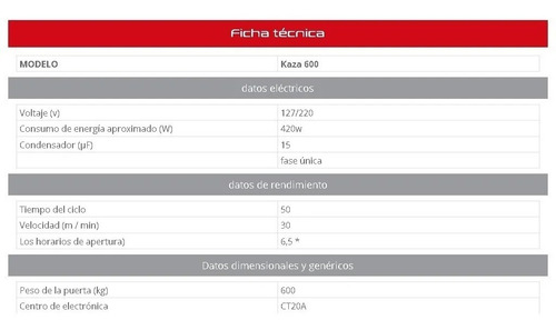 Motor Para Puerta Corrediza Kaza 600 Hasta 600 Kg. Kit
