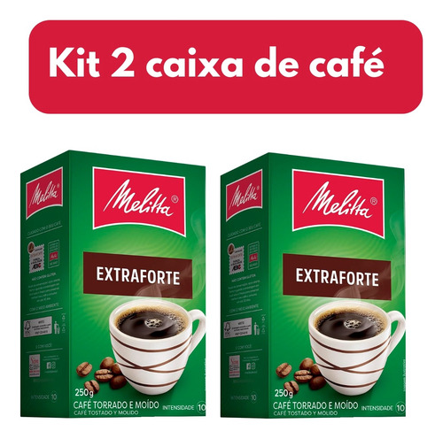 Pack 2 Café Extraforte Torrado E Moido Caixa 250g Melitta