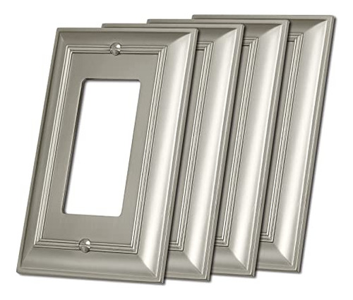 [4 Pack] Placa De Pared Decorativa 1 Gang Zinc Aleación