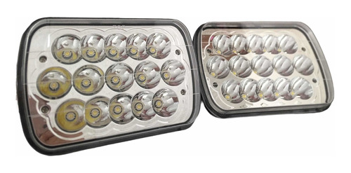 Unidad Cuadrada De Leds Ámbar/blanco 7 12/24v Barras