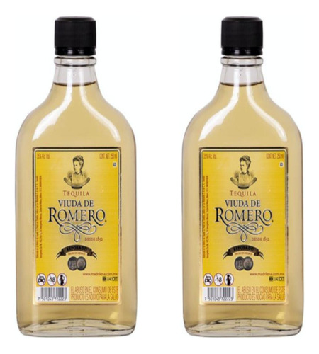 Pack De 2 Tequila Viuda De Romero Reposado 250 Ml