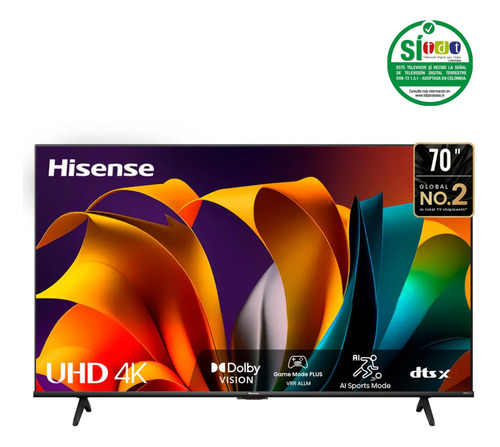 Televisor Hisense 70 Pulgadas 70a6n 70 Uhd 4k Smart Tv