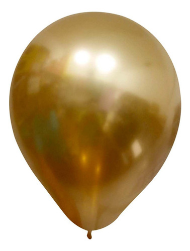 Balão Bexiga Metalizada Dourado N°9 Happy Day 25 Unid