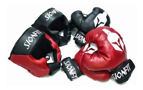 Dos Pares De Guantes De Box+2 Cascos Protectores Box