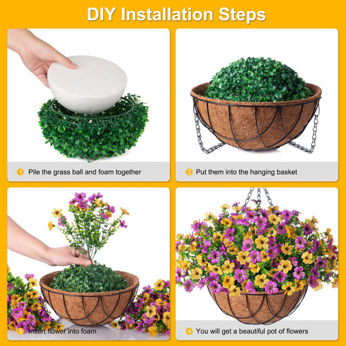 Cestas Colgantes De Flores Artificiales Para Decoración De J