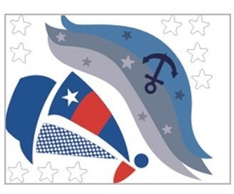Imagen 3 de 5 de Vinilos Decorativos Barco Velero Mar Ancla Estrellas