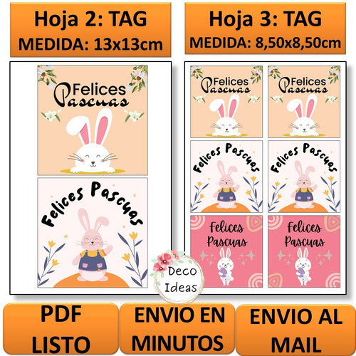 Imagen 3 de 6 de Kit Imprimible Pascuas 003 A Color Ideal Para Emprendedores