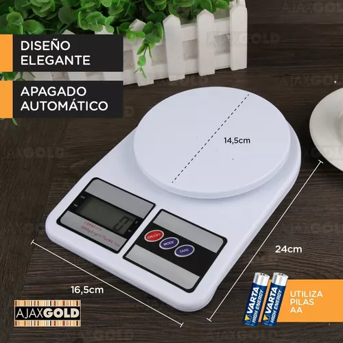 Balanza de Cocina Aleko Balanza Digital de Cocina ,Bascula Digital  Multifuncional- De 0.1 g a 3 kg-Alta Precisión-Con Pantalla LCD,Plata  ACTIVE