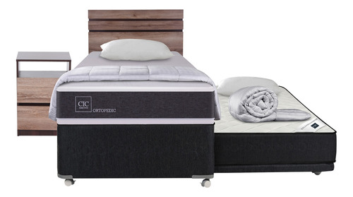 Cama Nido 1.5 Plazas Cic Ortopedic + Set Ares + Set Textil