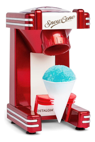 Triturador De Hielo Maquina Helados Roja Raspados Cono Nieve