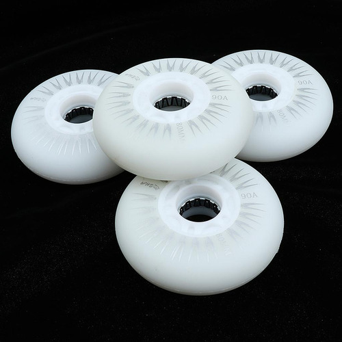 2 Pu Parpadeo Ruedas De Skate Inline Luminosas 80mm