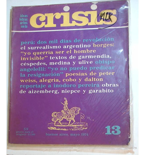 Revista Crisis Ideas Letras Y Artes 13 Fecha Mayo 1974