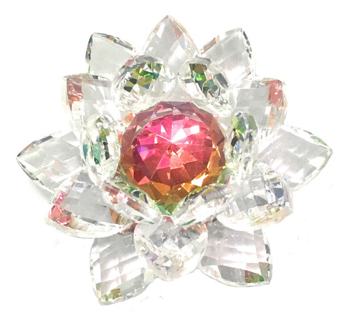 Hue Reflection Crystal Lotus Flower With Gift Box, Rain...